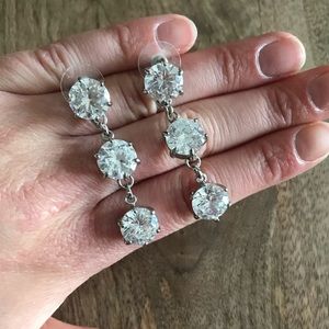 Three-tiered Diamond Earring